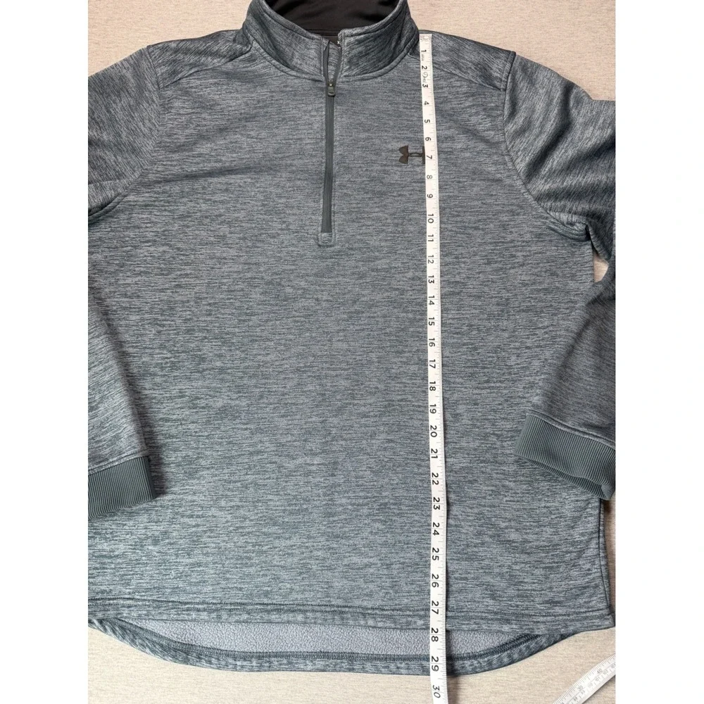 Under Armour ColdGear Mens XL blue Grey Space Dye 1/4 Zip Pullover Fleece